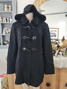 Guess Classic Hooded Toggle Coat - Black